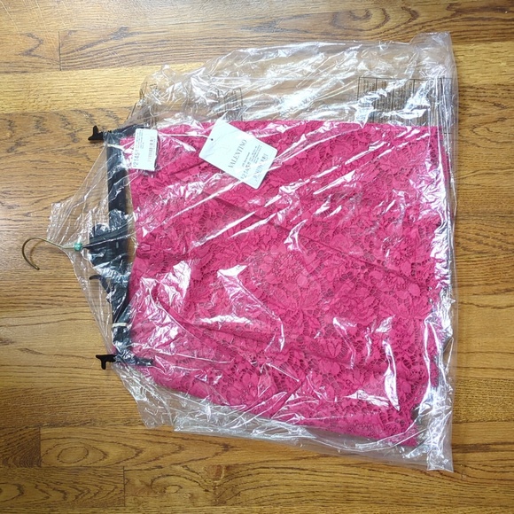 NWT $2145 Valentino Lace Pleated Skirt In Fuchsia Size EU 40, US Women's 4 - Picture 5 of 7